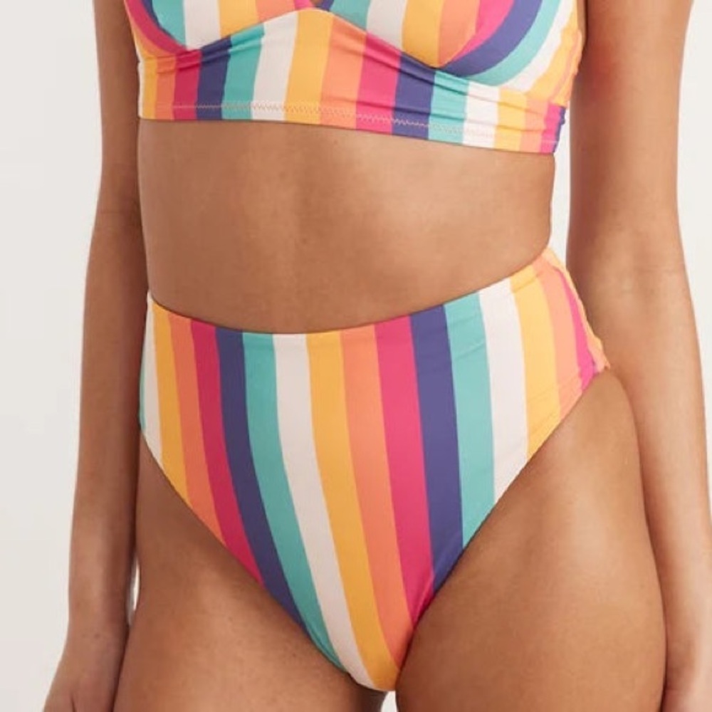 Marine Layer Full Cut Bikini Bottom - Multi Stripe